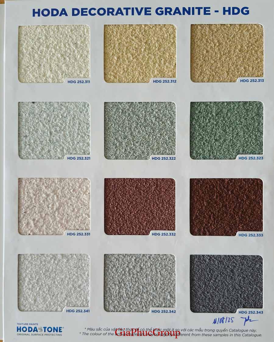 bảng màu sơn đá hòa bình mã hdg 02