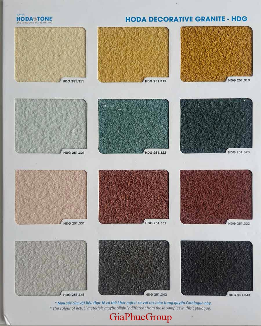 bảng màu sơn đá hòa bình mã hdg 04