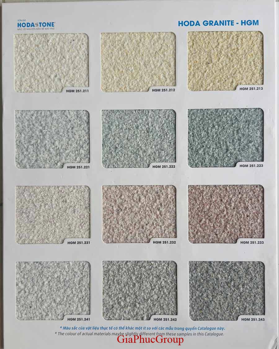 bảng màu sơn đá hòa bình mã hgm 01