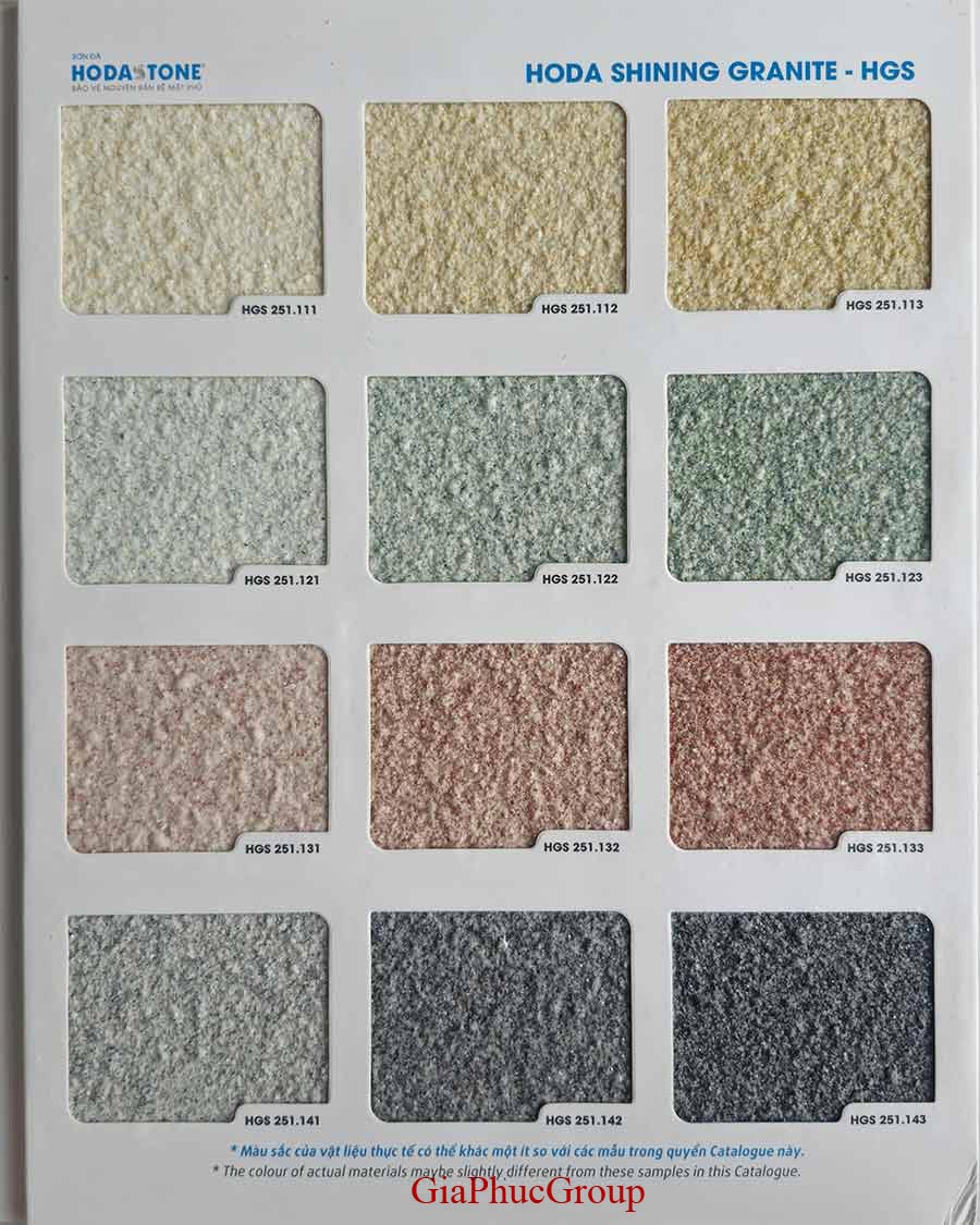 bảng màu sơn đá hòa bình mã hgs ánh kim 01