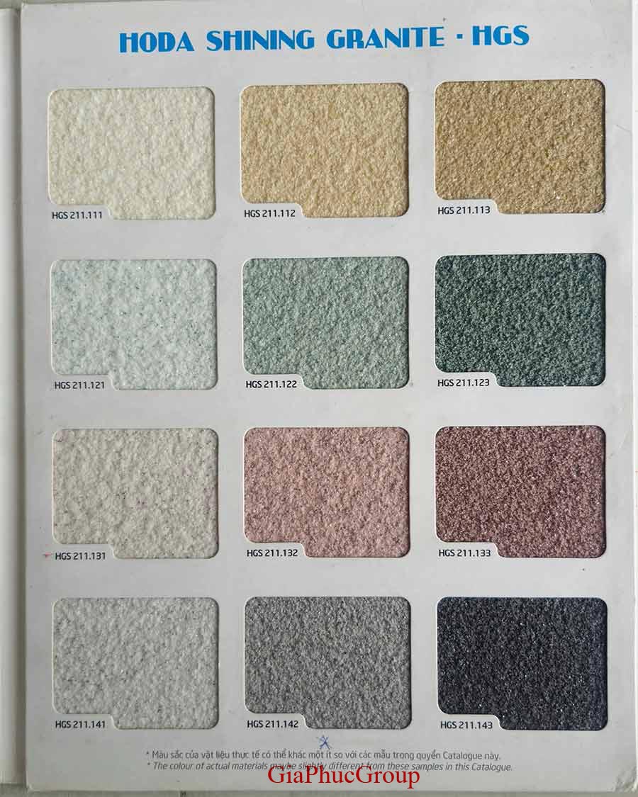 bảng màu sơn đá hòa bình mã hgs ánh kim 02