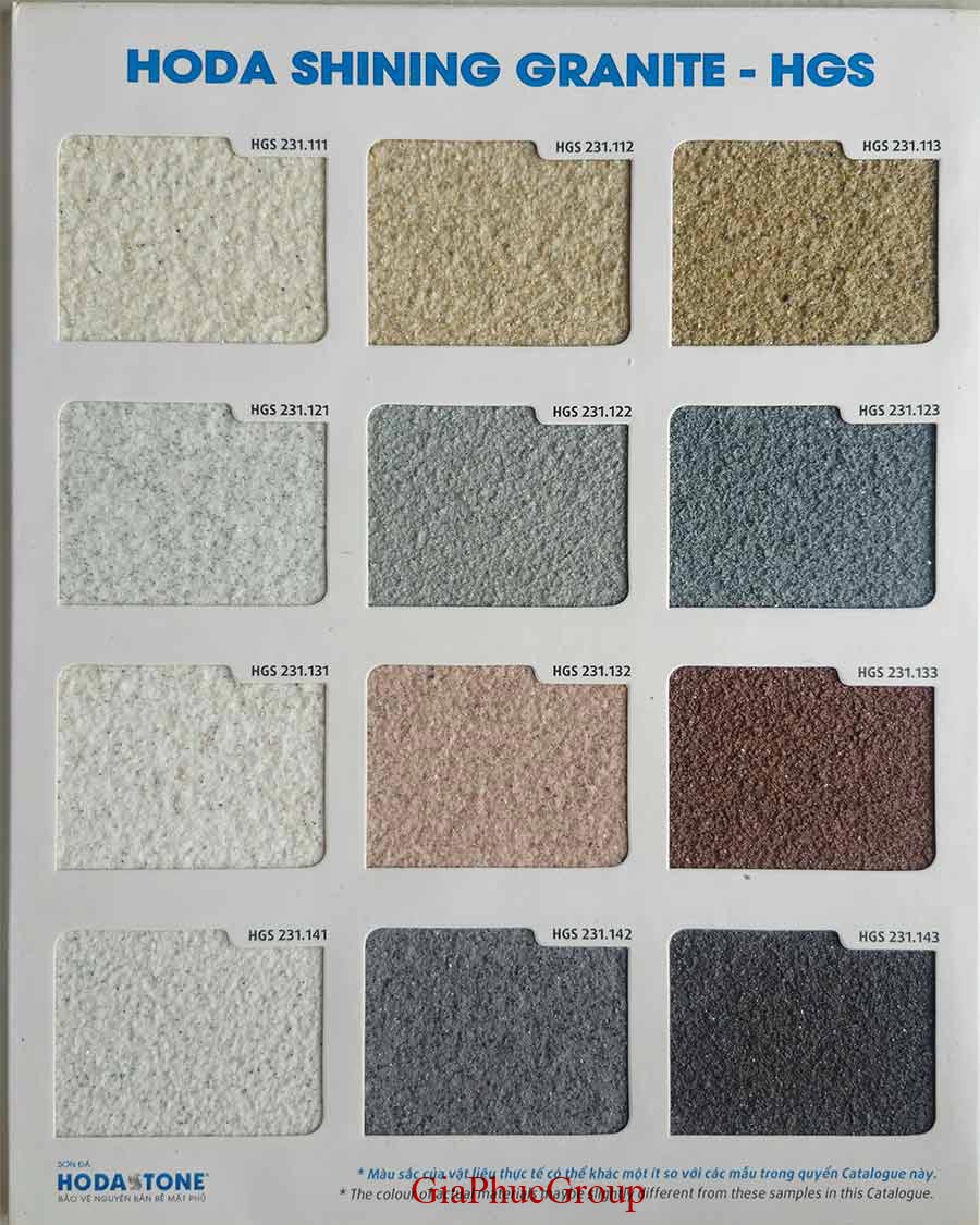 bảng màu sơn đá hòa bình mã hgs ánh kim 03