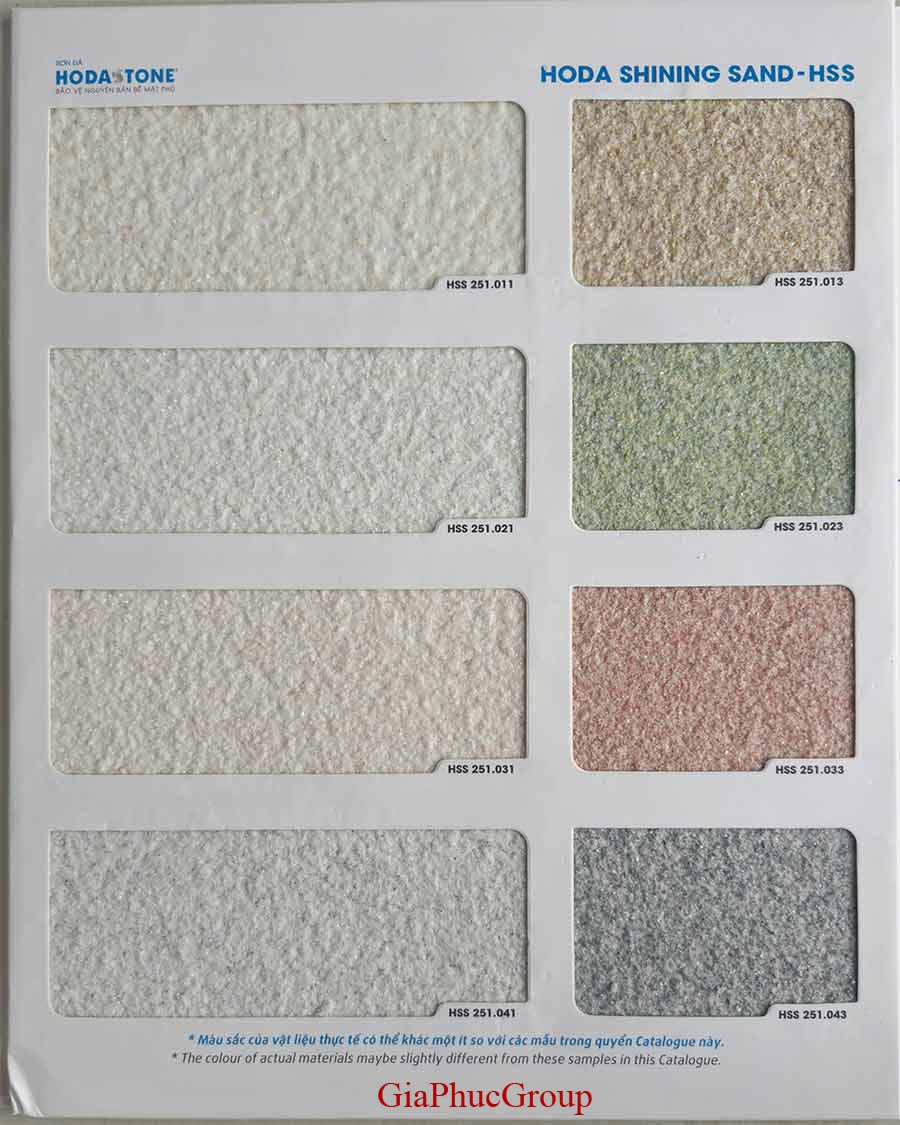 bảng màu sơn đá hòa bình mã hss ánh kim 02